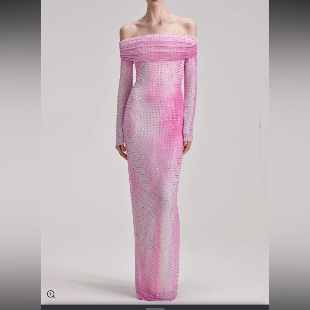 Self portrait pink contour print maxi